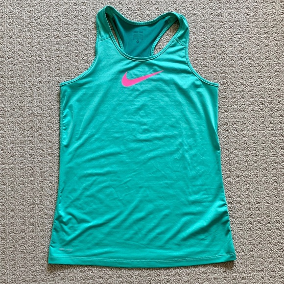Nike Pro Dri-Fit Teal and Pink Tank - Picture 1 of 6